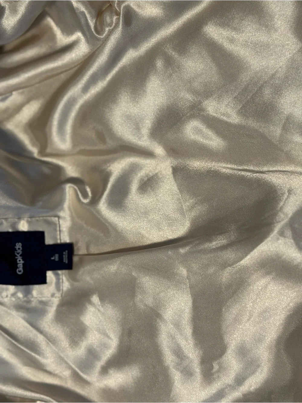 GAP Cream Faux Shearling Vest with Navy Label